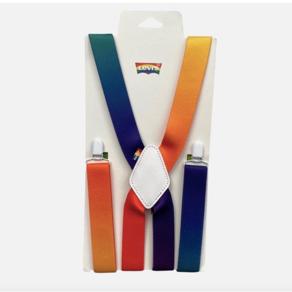 Levi's Levis Nwt Rainbow Ombre Pride LGBTQ Suspenders Braces 38023-0032